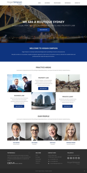 Web Design par pb pour Hogan Simpson | Design : #7808647