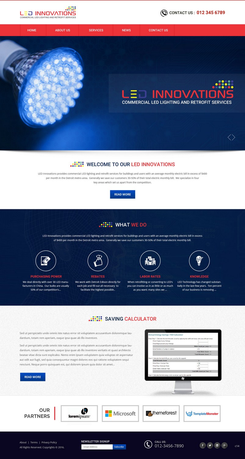 Web Design by pb for LED Innovations | Design #9602931