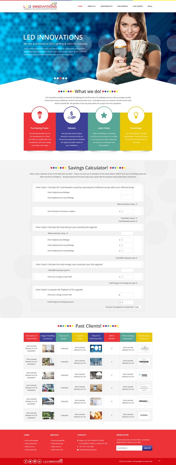 Web Design by pb for LED Innovations | Design #9602949