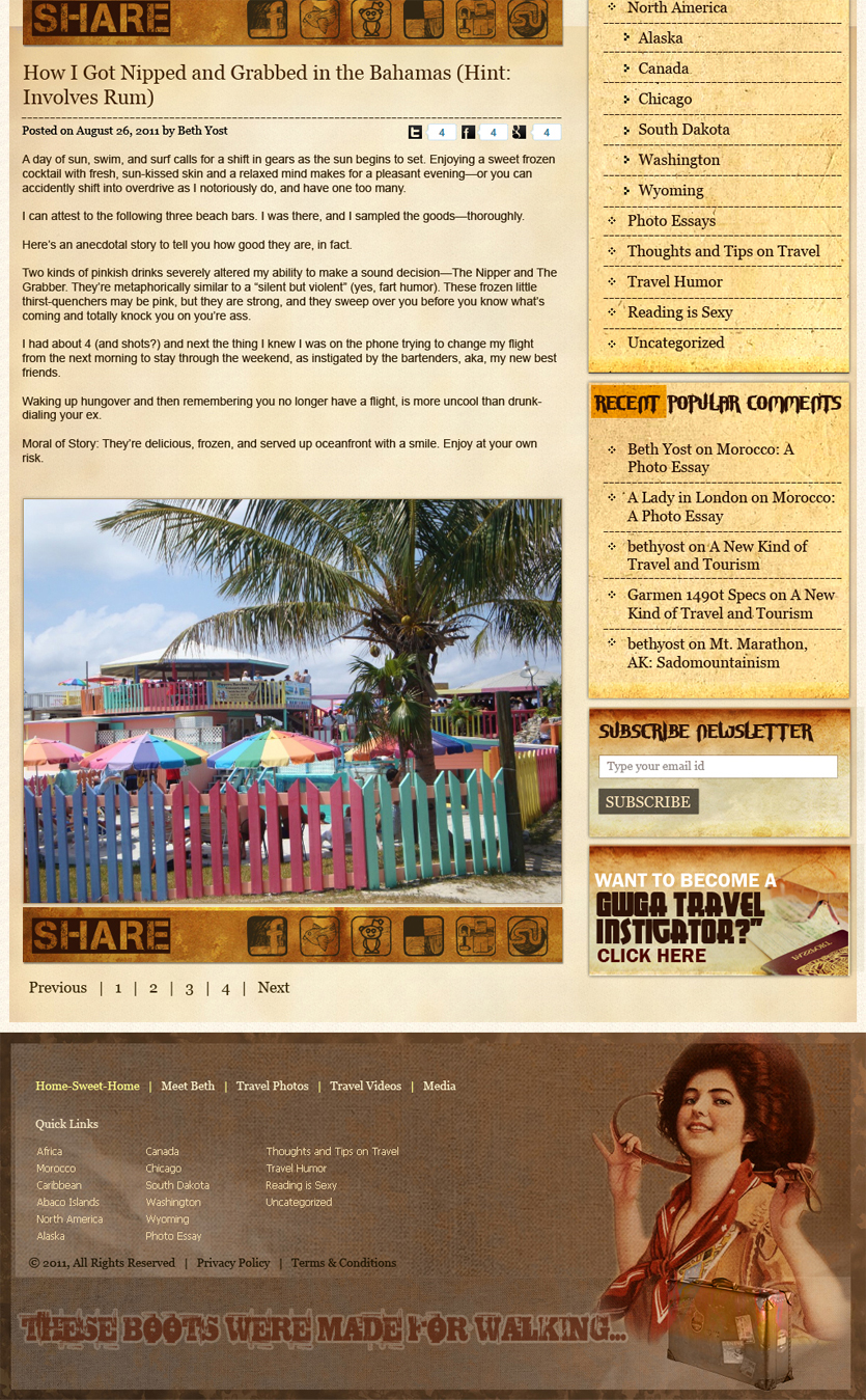 Wordpress Design by Expert Designer for Girls Who Get Around | Design #405426