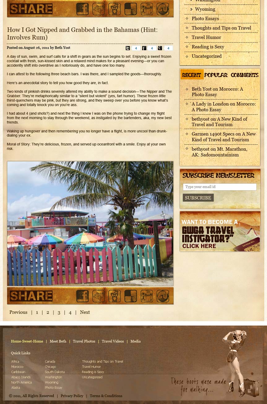 Wordpress Design by Expert Designer for Girls Who Get Around | Design #407273
