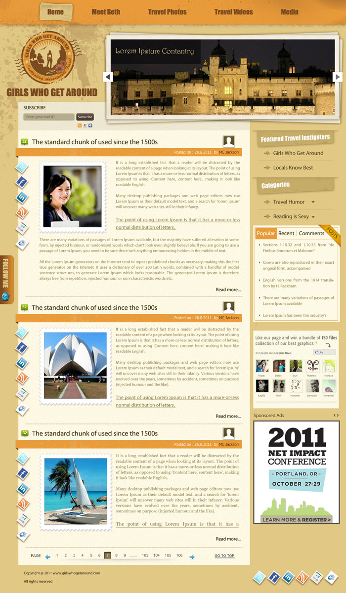 Wordpress Design by pb for Girls Who Get Around | Design #402663