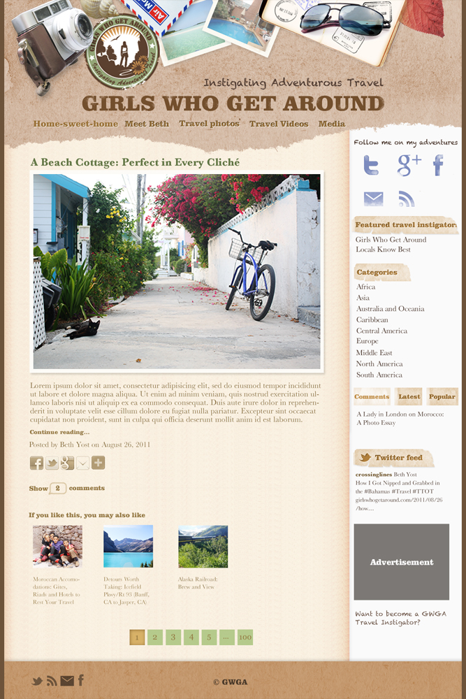 Wordpress Design by 31316 for Girls Who Get Around | Design #405584