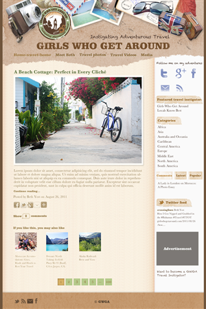 Wordpress Design by 31316 for Girls Who Get Around | Design: #406639