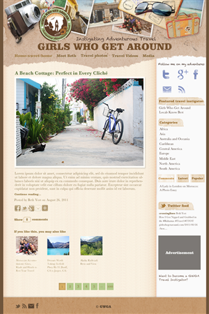 Wordpress Design by 31316 for Girls Who Get Around | Design: #408479