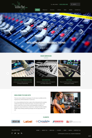 New Wordpress Design Project for new mobile recording studio	             