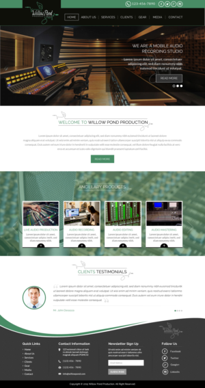 New Wordpress Design Project for new mobile recording studio	              | Wordpress Design by Sbss