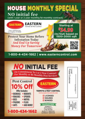 Design de Carte Postale par Venus L. Penaflor pour Eastern Termite & Pest Control | Design : #7858510