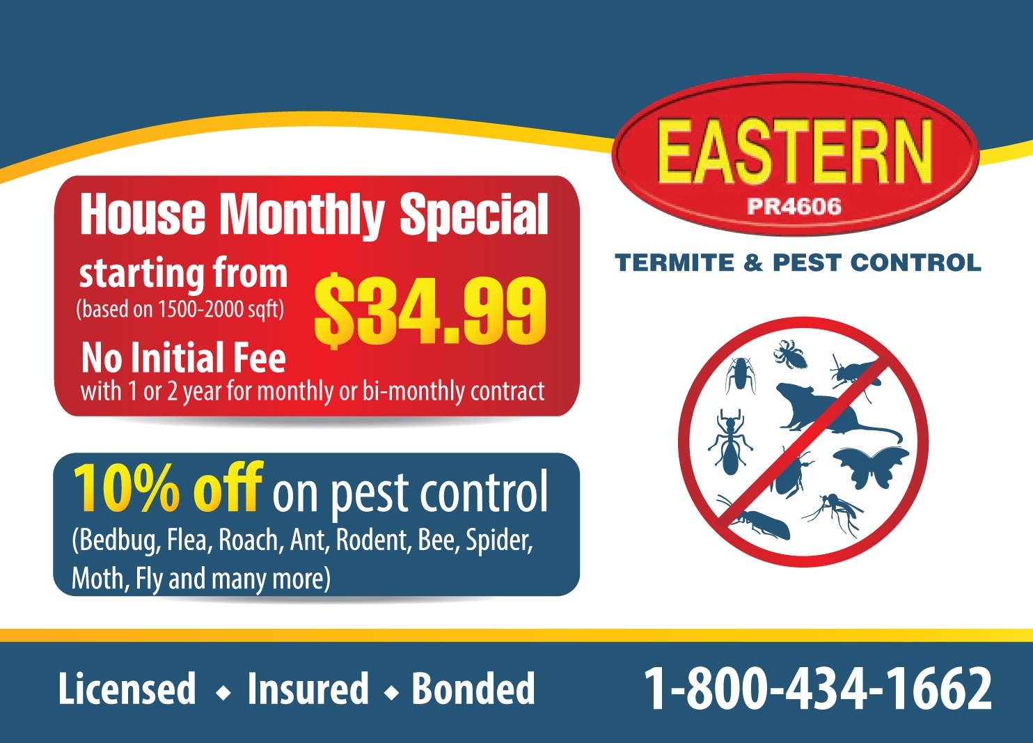Diseño de Postal por raluca.b para Eastern Termite & Pest Control | Diseño #7916413