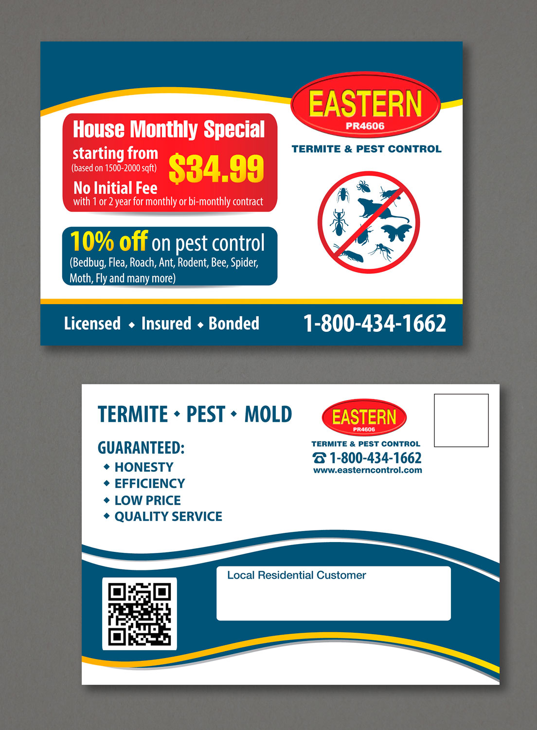 Diseño de Postal por raluca.b para Eastern Termite & Pest Control | Diseño #7916415