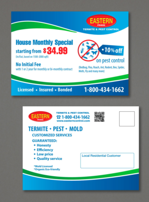 Diseño de Postal por raluca.b para Eastern Termite & Pest Control | Diseño: #7947069