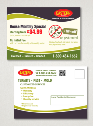 Diseño de Postal por raluca.b para Eastern Termite & Pest Control | Diseño: #7947271