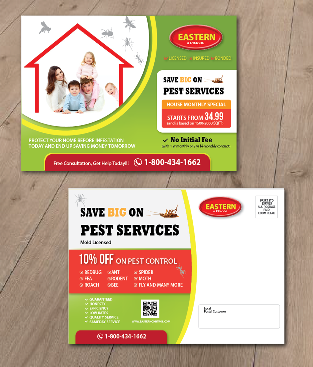 Diseño de Postal por alex989 para Eastern Termite & Pest Control | Diseño #7816588