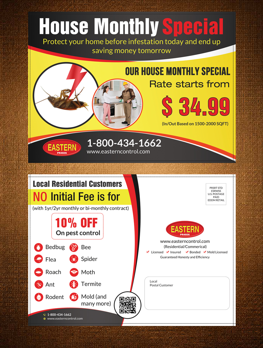 Postcard Design by debdesign for Eastern Termite & Pest Control | Design #10000591
