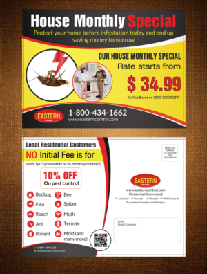 Design de Carte Postale par debdesign pour Eastern Termite & Pest Control | Design : #10000591