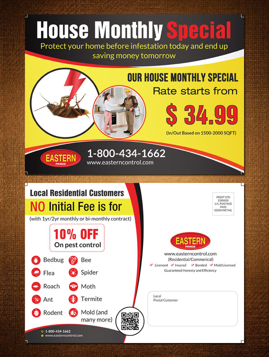 Postcard Design by debdesign for Eastern Termite & Pest Control | Design #10086439