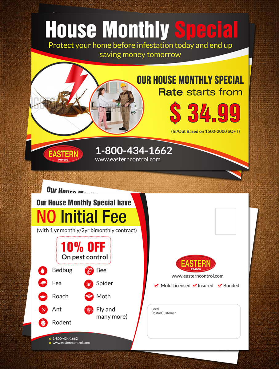Postcard Design by debdesign for Eastern Termite & Pest Control | Design #7814385