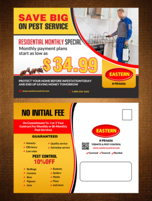 Design de Carte Postale par creative.bugs pour Eastern Termite & Pest Control | Design : #7816211