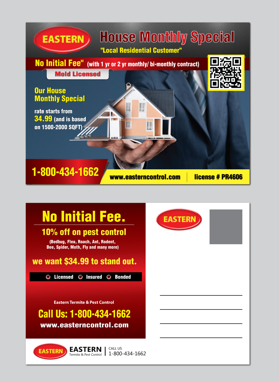 Postcard Design by meet007 for Eastern Termite & Pest Control | Design #7935817