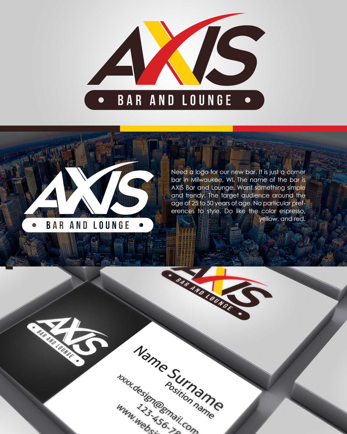 Design de Logo par RM DSGNS pour AXIS Bar and Lounge | Design #7826142
