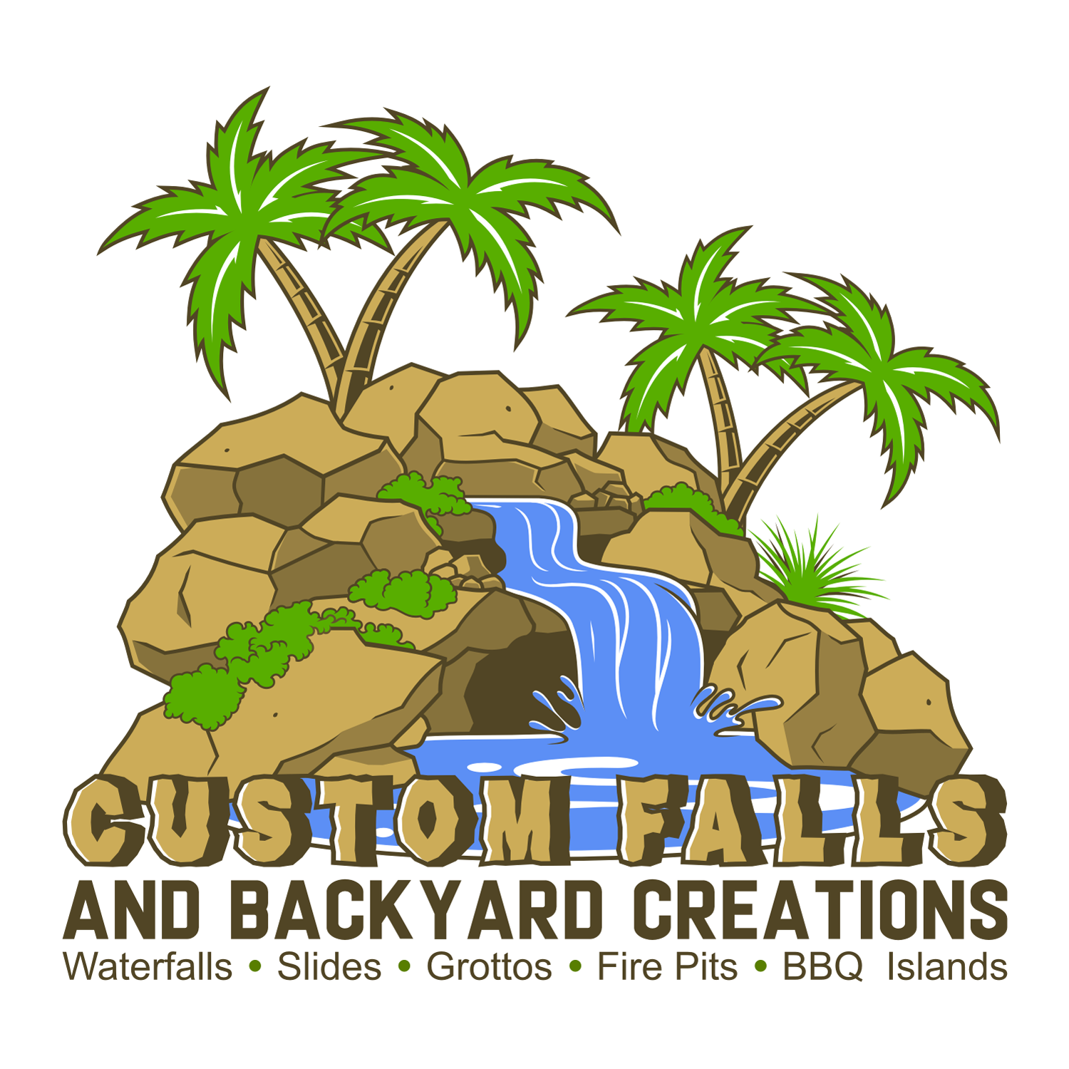 Diseño de Logo por D.an para CUSTOM FALLS & BACKYARD CREATIONS INC. | Diseño #7871976