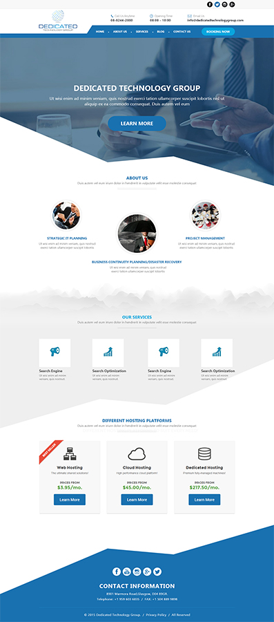 Bold, Serious, Information Technology Web Design for Dedicated ...