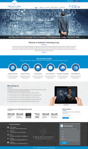 Web Design by harmi_199 for Dedicated Technology Group | Design: #7909301