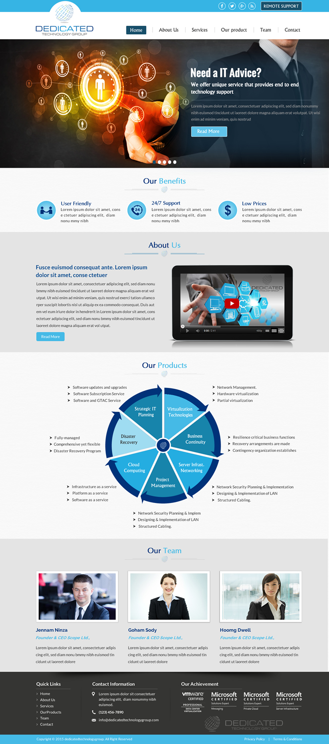 Web Design by Sbss for Dedicated Technology Group | Design #7818740