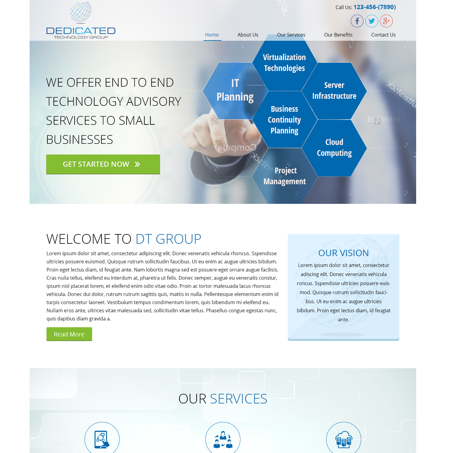 Web-Design von Shaurya Arts für Dedicated Technology Group | Design #7806334