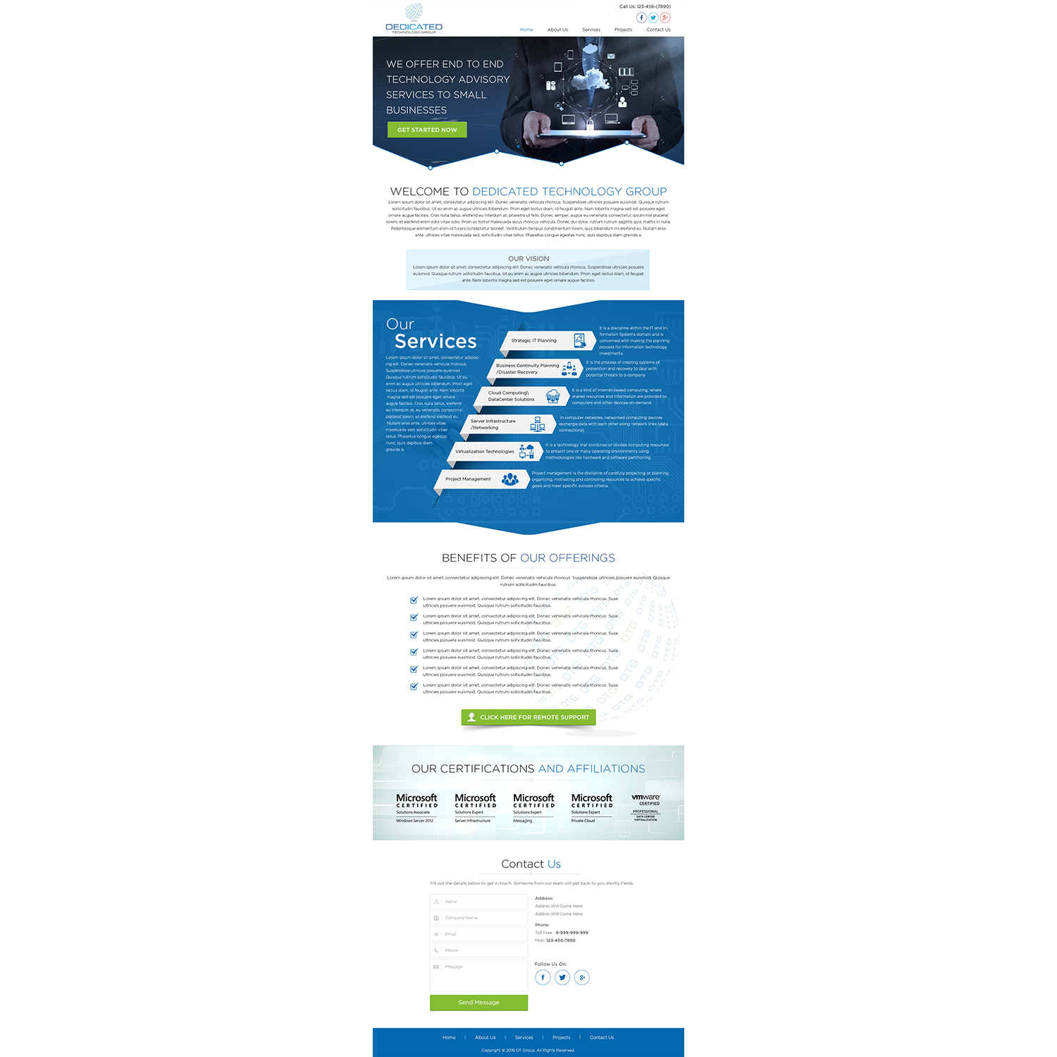 Web-Design von Shaurya Arts für Dedicated Technology Group | Design #7815949