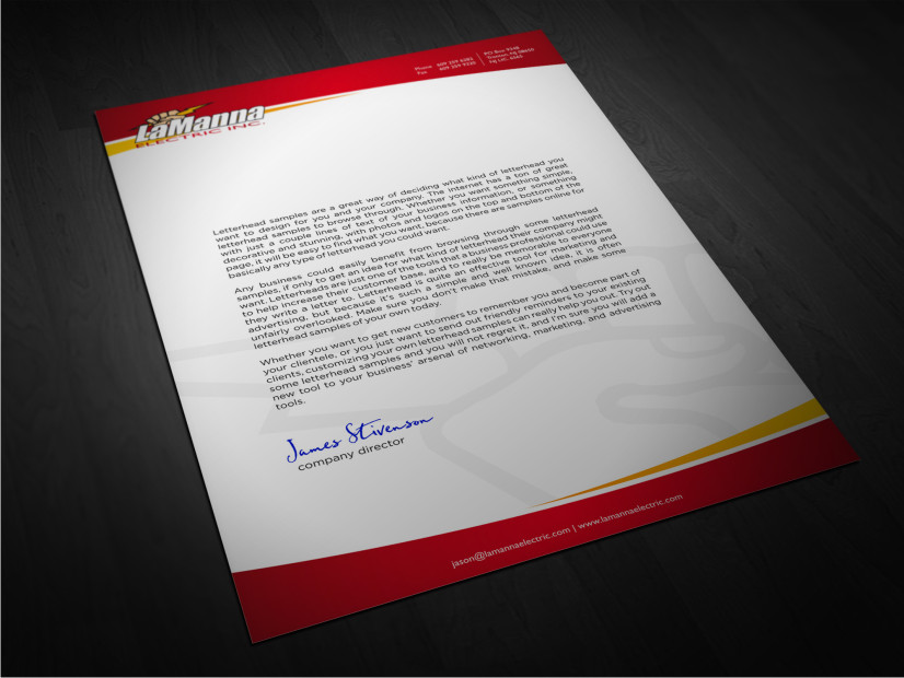 Stationery Design by Atvento Graphics for LaManna Electric, Inc. | Design #2065999