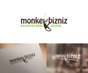 Monkey Bizniz Backpackers | Logo-Design von Elizabeta