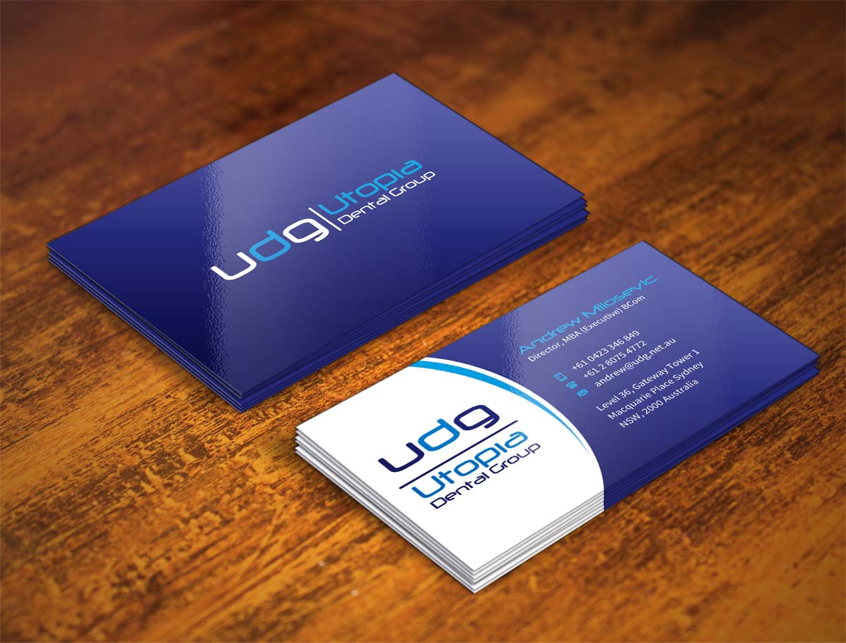 Business Card Design by INDIAN_Ashok for Utopia Dental group | Design #7804932