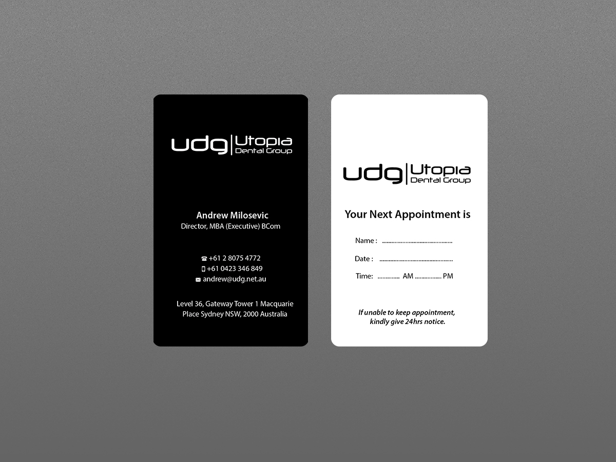 Business Card Design by Creations Box 2015 for Utopia Dental group | Design #7809172