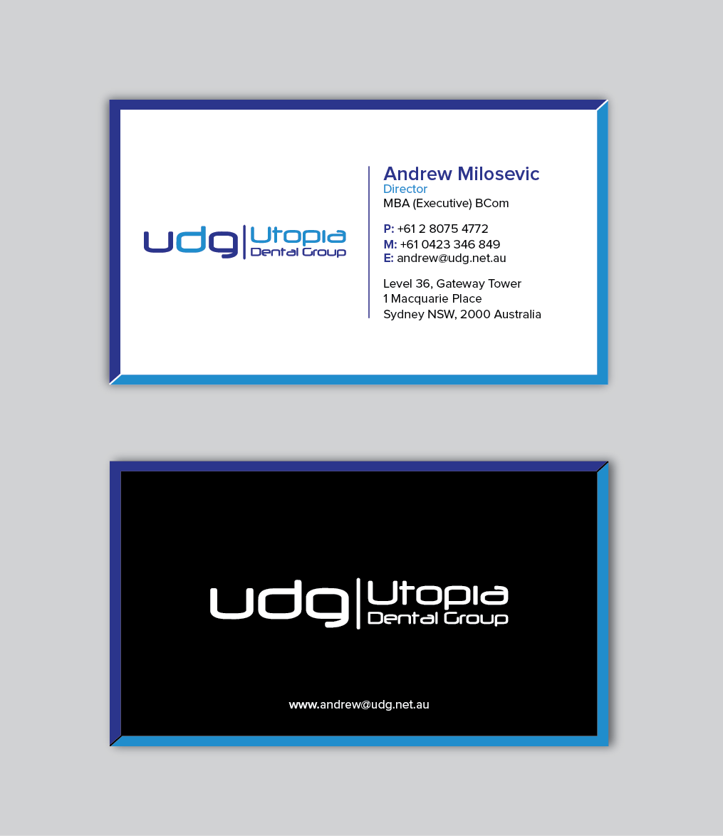 Visitenkarten-Design von HSYDESIGNER für Utopia Dental group | Design #7804132