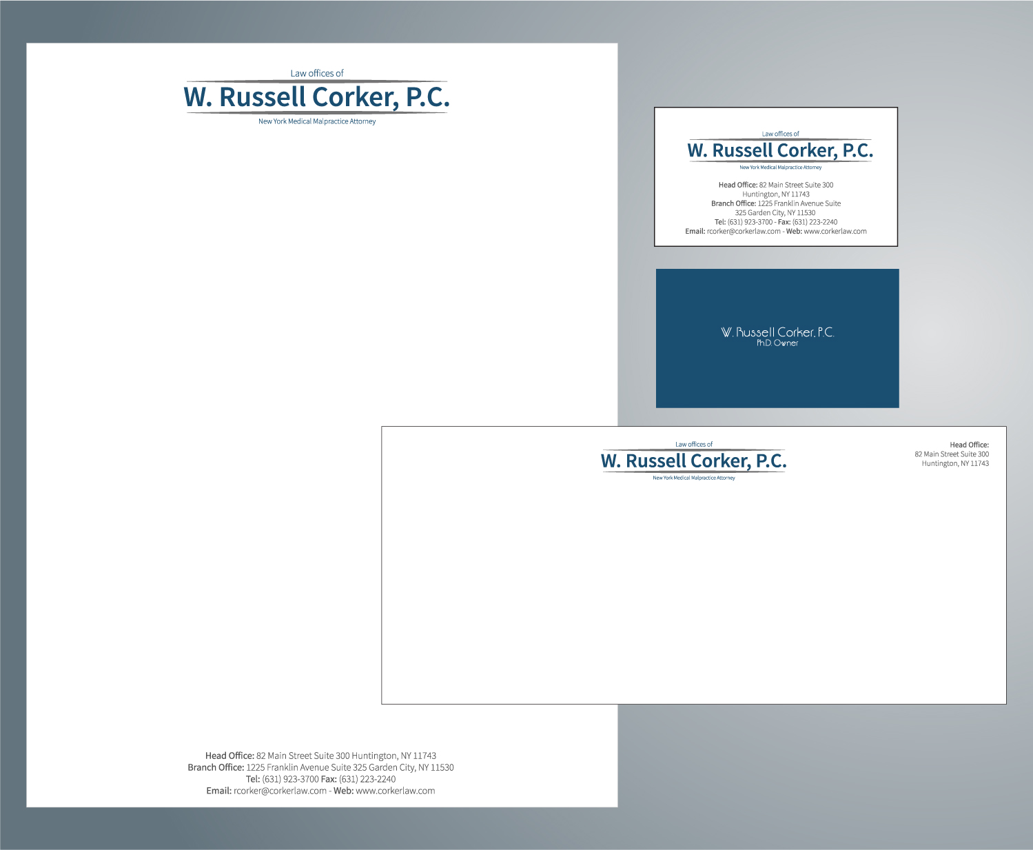 Stationery Design by Asim Nizami for Law Office of W. Russell Corker, P.C. | Design #7830675
