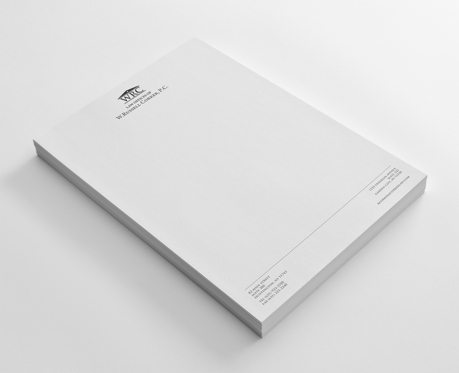 Stationery Design by chandrayaan.creative for Law Office of W. Russell Corker, P.C. | Design #7803584
