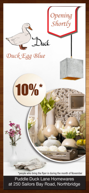 Flyer Design by theblueart for Puddle Duck Lane Homewares | Design: #7809753