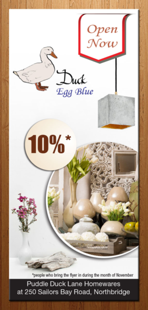 Diseño de Flyer por theblueart para Puddle Duck Lane Homewares | Diseño #7891137