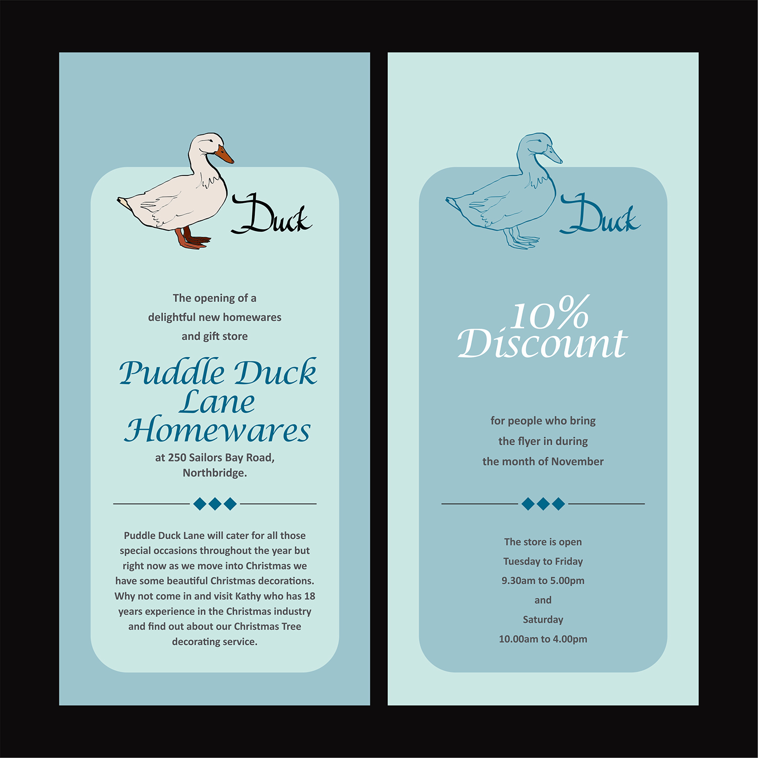 Flyer Design by vikas naik for Puddle Duck Lane Homewares | Design #7809124