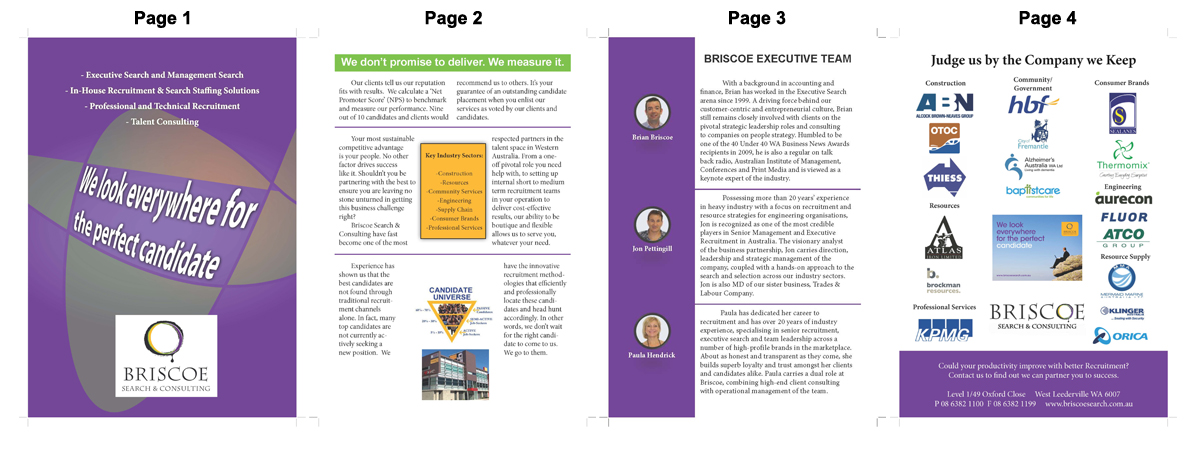 Brochure Design by Mbaker for Briscoe Search & Consulting | Design #1945406