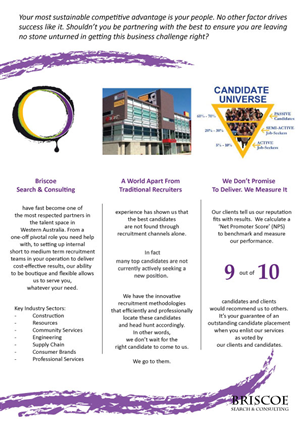 Brochure Design by TeaBiscuit for Briscoe Search & Consulting | Design #1951035