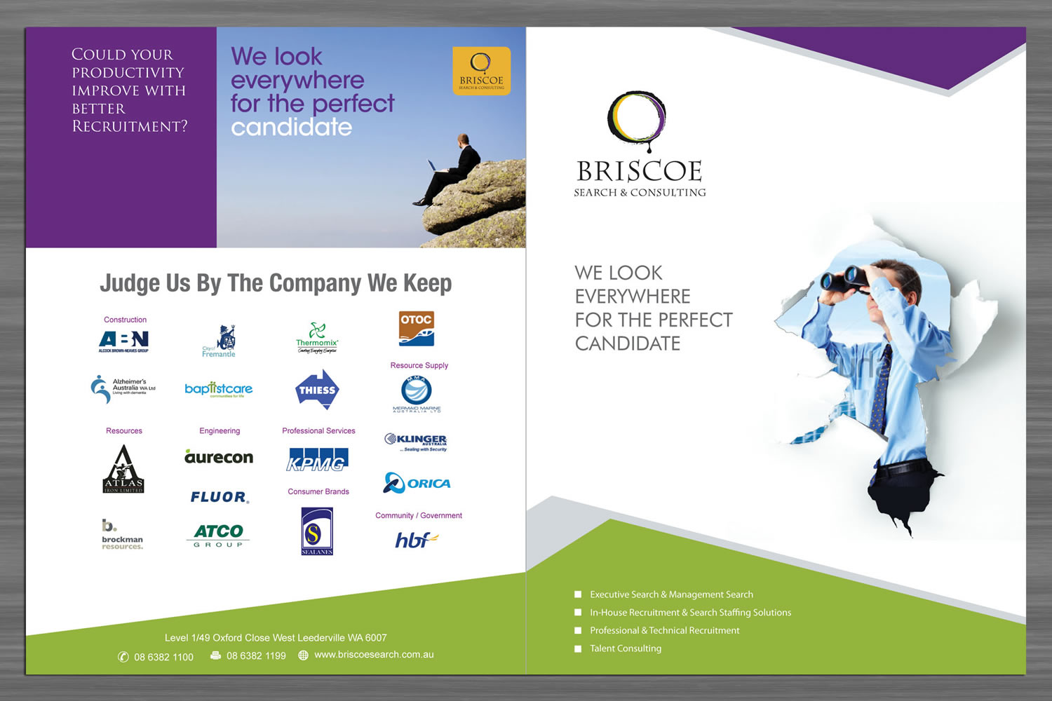 Broschüren-Design von Sbss für Briscoe Search & Consulting | Design #1951212