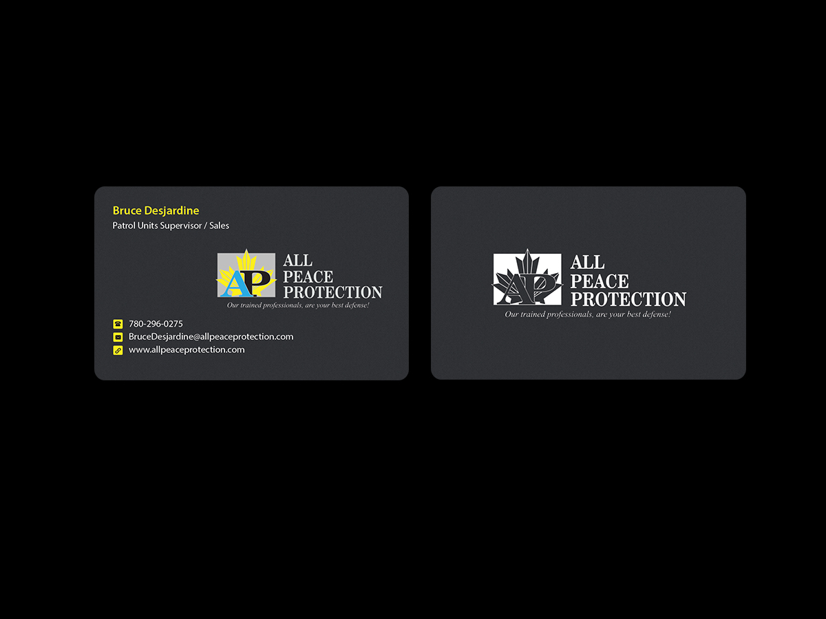 Business Card Design by Creations Box 2015 for All Peace Protection | Design #7819675