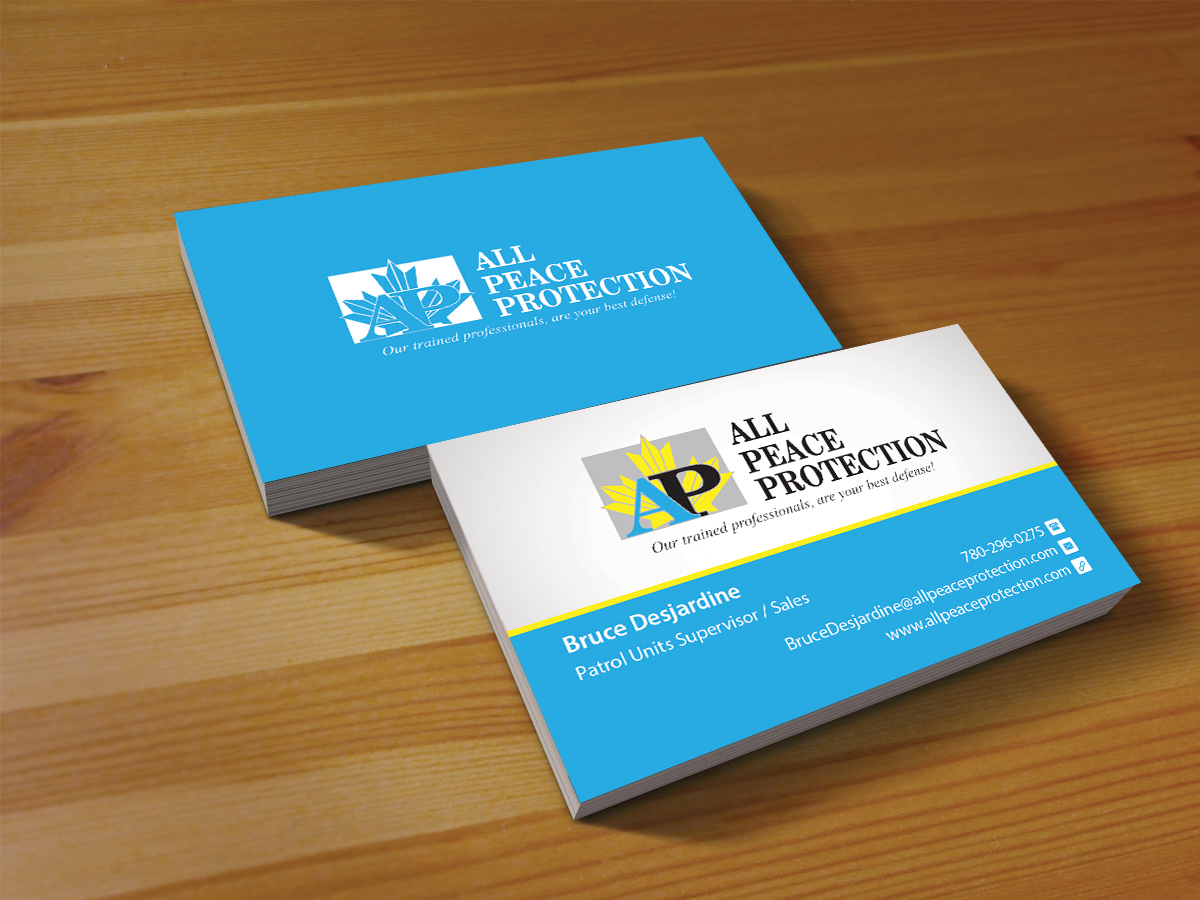 Business Card Design by Creations Box 2015 for All Peace Protection | Design #7819676