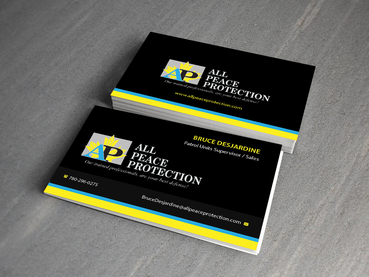 Business Card Design by Creations Box 2015 for All Peace Protection | Design #7819678