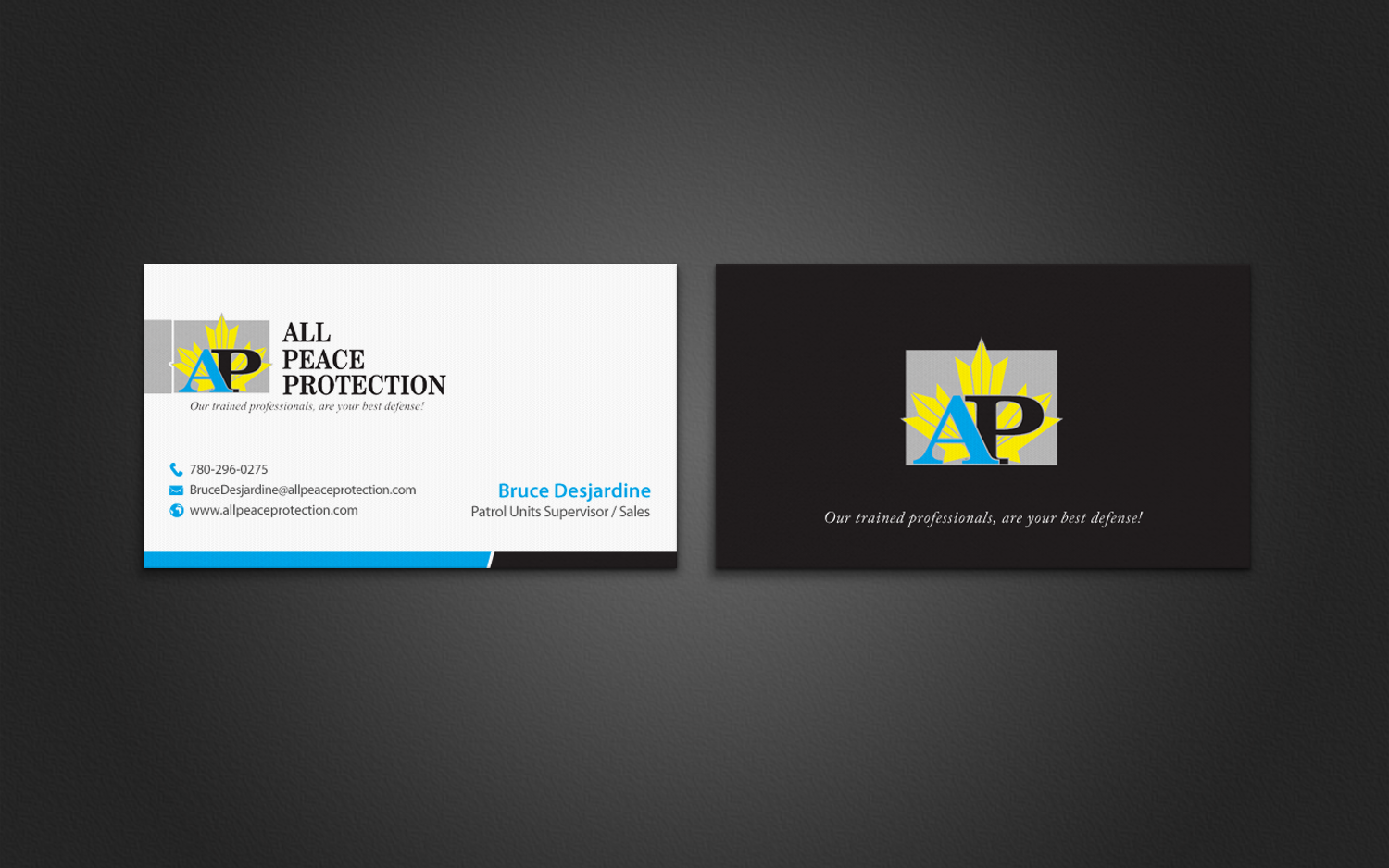 Business Card Design by chandrayaan.creative for All Peace Protection | Design #7822936