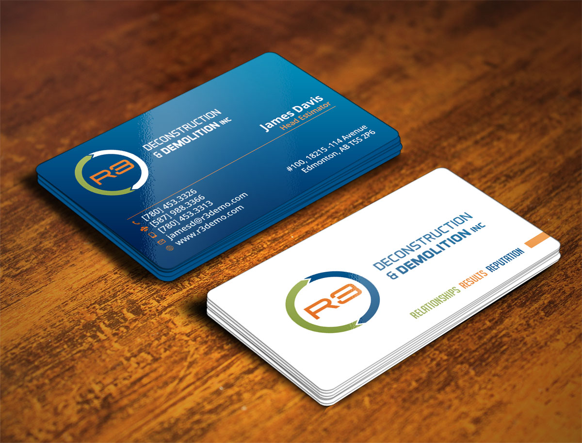 Business Card Design by Verified artistry for R3 Deconstruction | Design #7855619