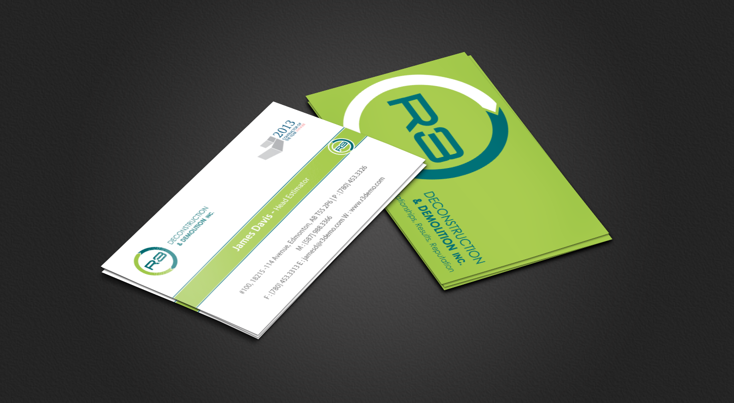 Business Card Design by chandrayaan.creative for R3 Deconstruction | Design #7827705