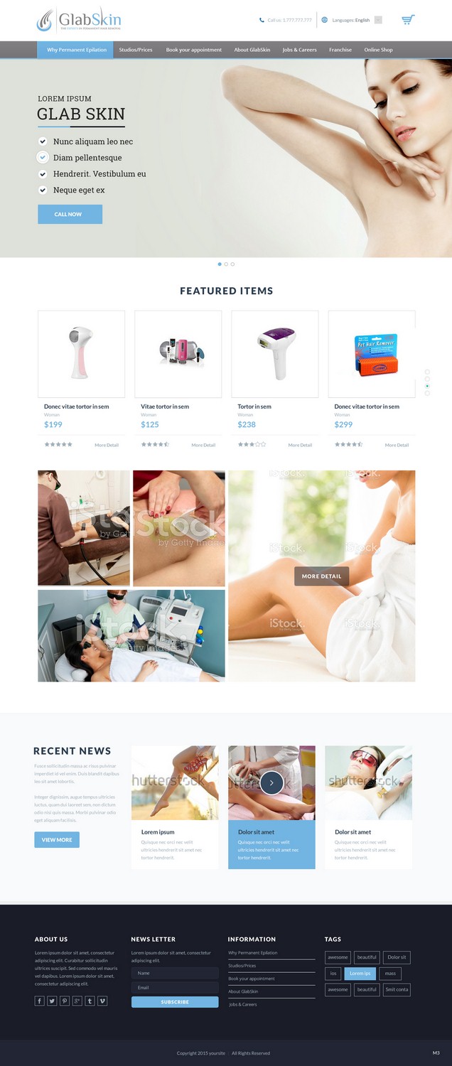Web Design par pb pour GlabSkin | Design #7817157